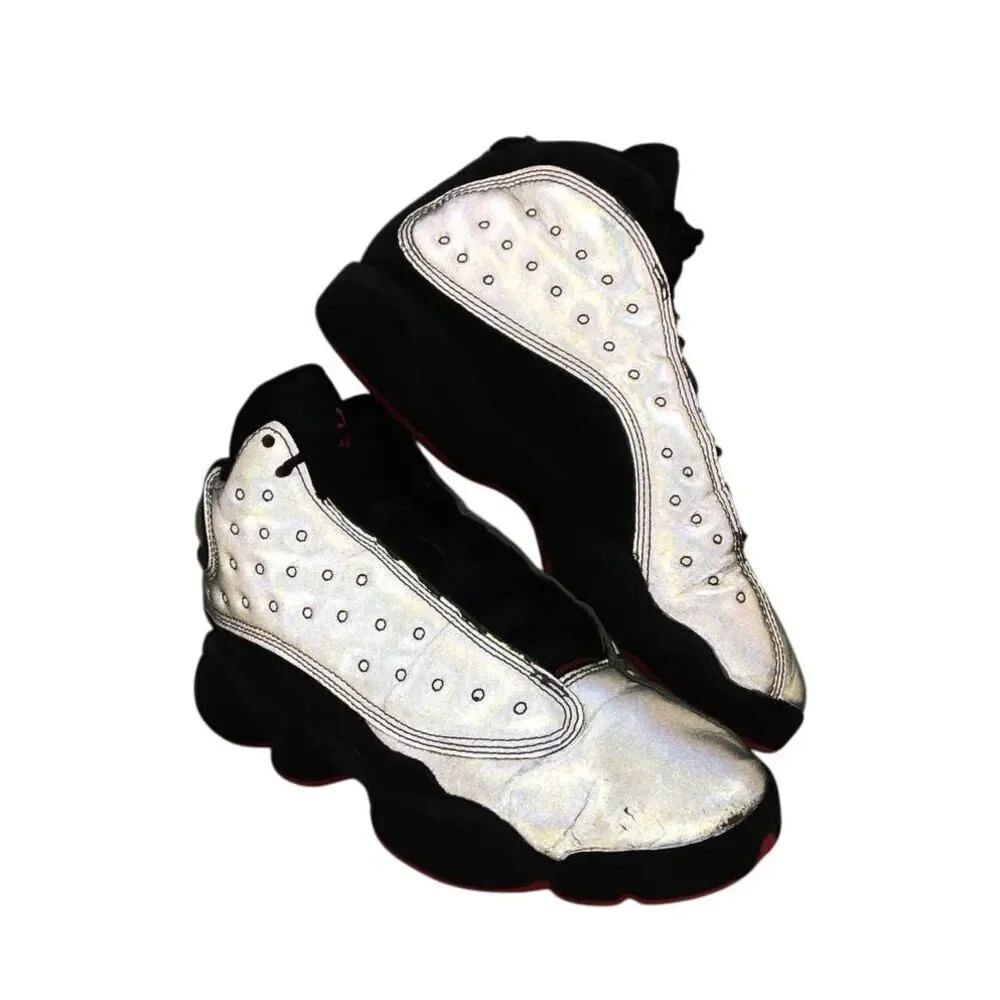 Nike Air Jordan 13 Retro Boy's Pre-owned Reflective Silver Sneakers - sz. 4 1/2Y